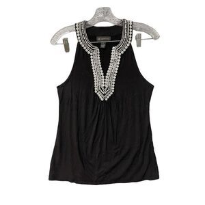 I.N.C International Concepts women's black white sleeveless blouse size S